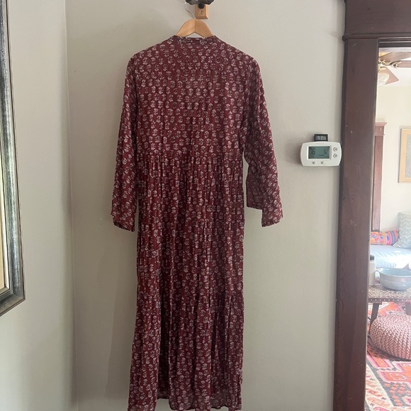 Doen Prem Maxi Dress in rust block print size L - Picture 2 of 4
